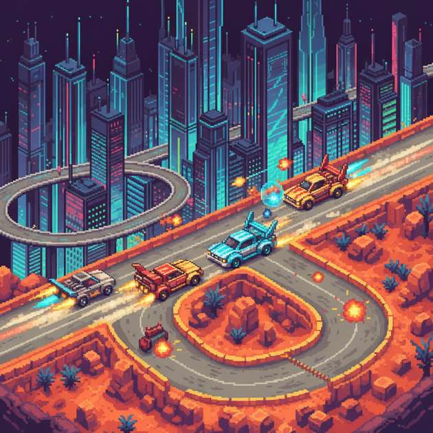 Neon Rush: Turbo Rivals - Jabali AI Poster
