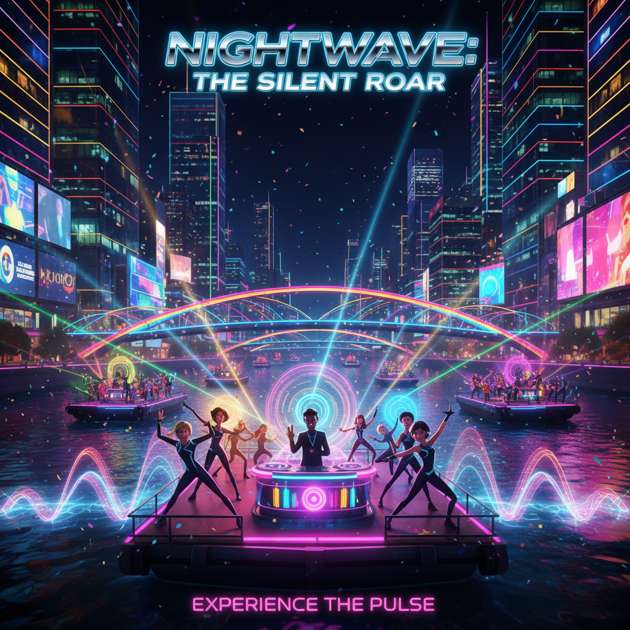 Neon River Groove - Jabali AI Poster