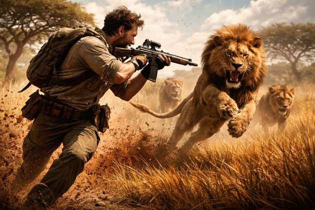 Lion Run Shooter - Jabali AI Poster