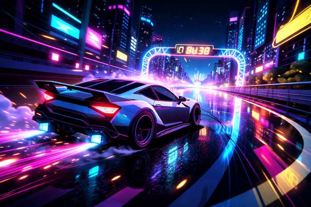 Neon Drift Rush - Jabali AI Poster