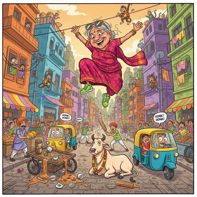 Granny Street Sprint - Jabali AI Poster
