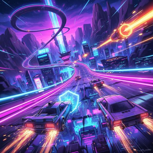 Neon Velocity: Circuit Clash - Jabali AI Poster