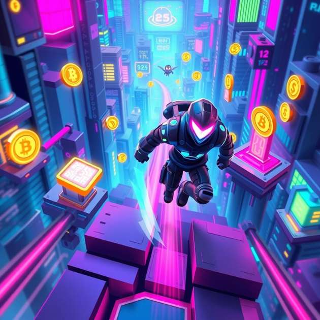 Crypto Dash: Ride the Blockchain! - Jabali AI Poster
