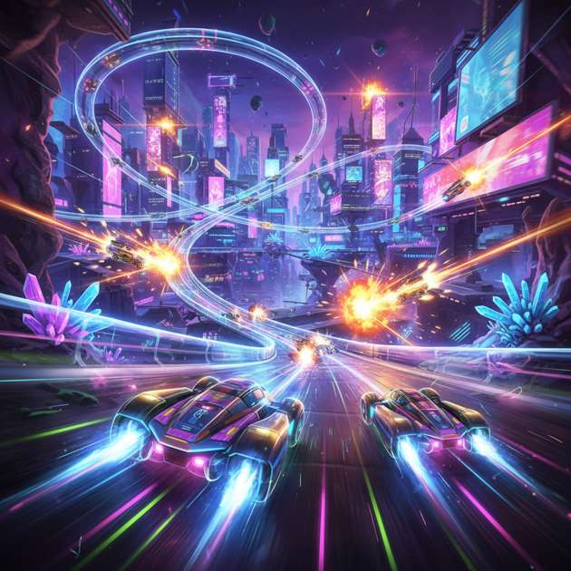 Neon Velocity: Circuit Clash - Jabali AI Poster