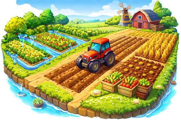 Tractor Grid Harvest - Jabali AI Poster