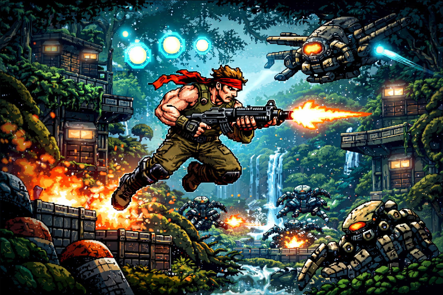 Pixel Contra 3 Lives - Instant game by Jabali AI