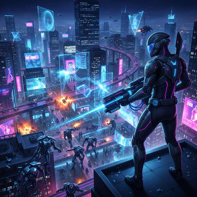 Neon City: Last Stand - Jabali AI Poster