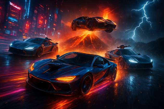 Neon Velocity: Combat Rush - Jabali AI Poster