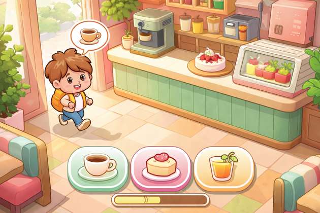 Pastel Café Rush - Jabali AI Poster