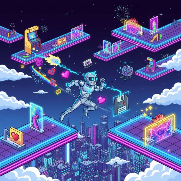 Neon Skyline Rush - Jabali AI Poster