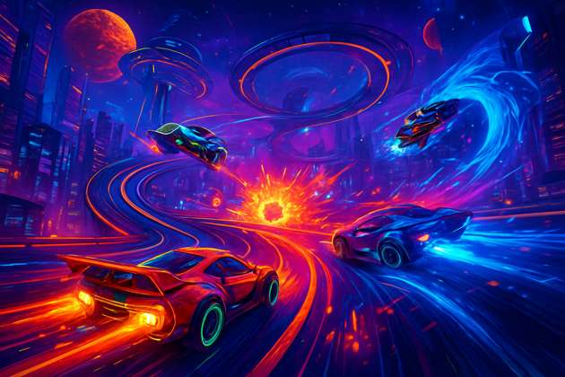 Neon Velocity: Combat Circuit - Jabali AI Poster