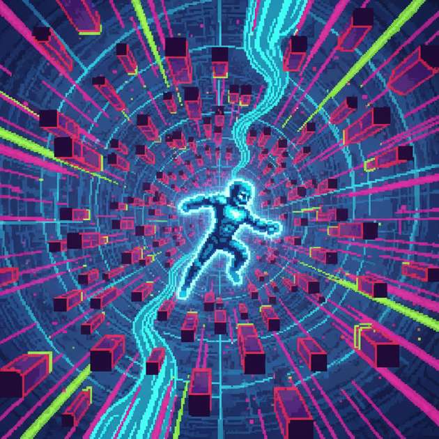 Neon Data Dash - Crossing Arcade by Jabali AI