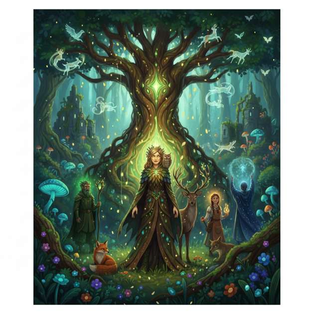 Guardians of the Verdant Realm - Jabali AI Poster