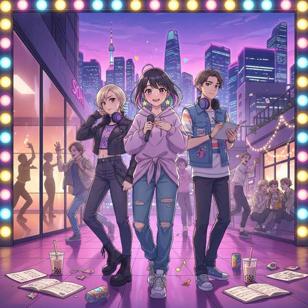 Hearts Beat in Neon - Jabali AI Poster