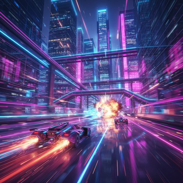 Neon Velocity: Battle Rush - Jabali AI Poster