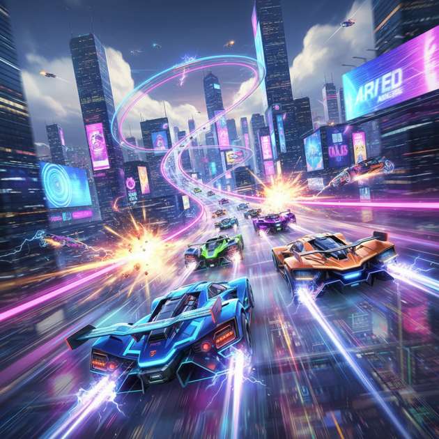 Neon Velocity: Combat Circuit - Jabali AI Poster