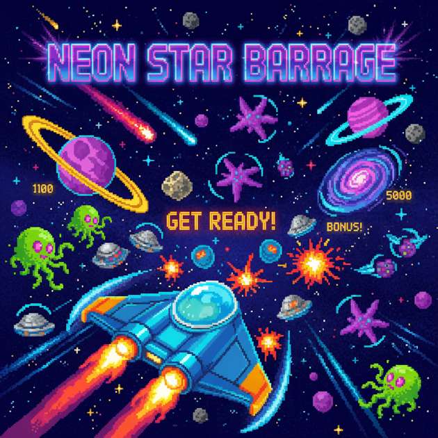 Neon Star Barrage - Jabali AI Poster
