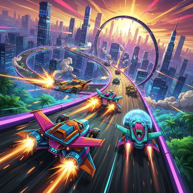 Neon Velocity: Combat Rush - Jabali AI Poster