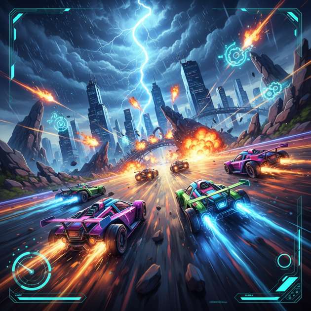 Neon Velocity: Turbo Clash - Jabali AI Poster