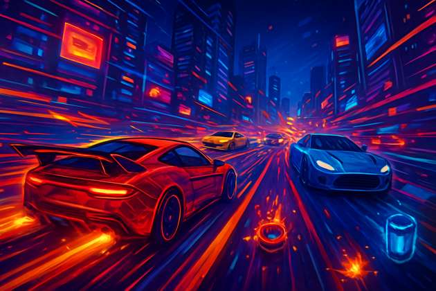 Neon Highway Rivals - Jabali AI Poster