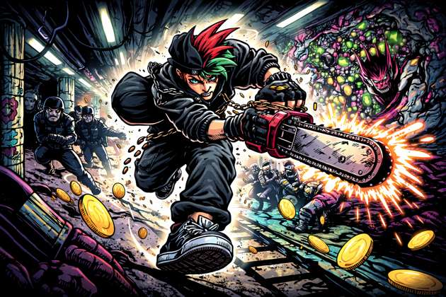 Neon Riot Run - Jabali AI Poster