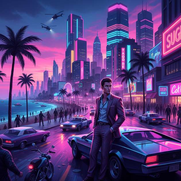 Neon Vice City - 3D Open World by Jabali AI