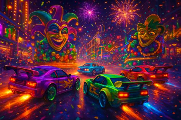 Mardi Gras Nitro Rush - Jabali AI Poster