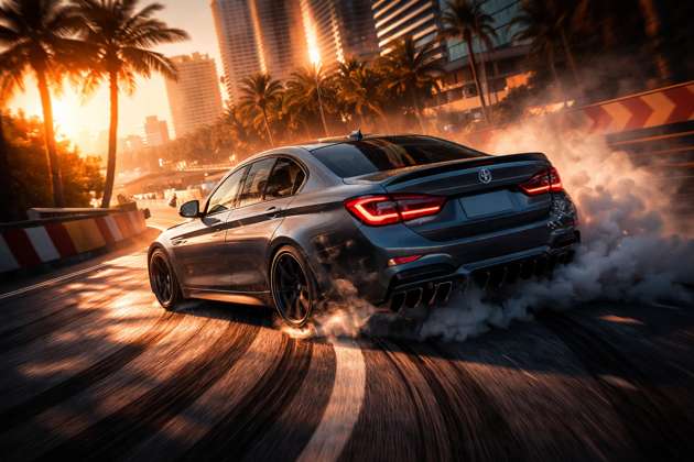 Sunset Drift M5 Rush - Jabali AI Poster