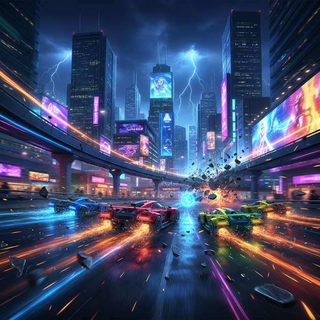 Neon Velocity: Combat Circuit - Jabali AI Poster