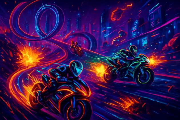 Neon Velocity: Bike Wars - Jabali AI Poster