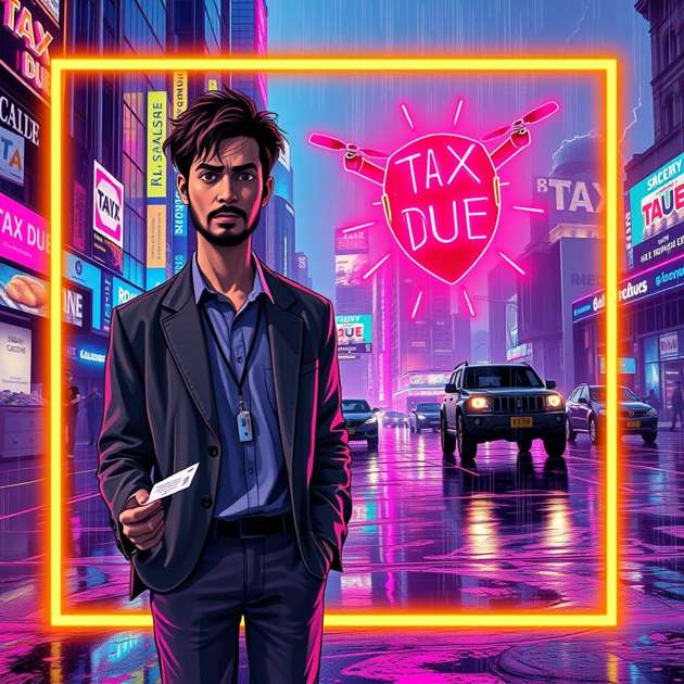 Taxing Times in Neon Dilli - Jabali AI Poster