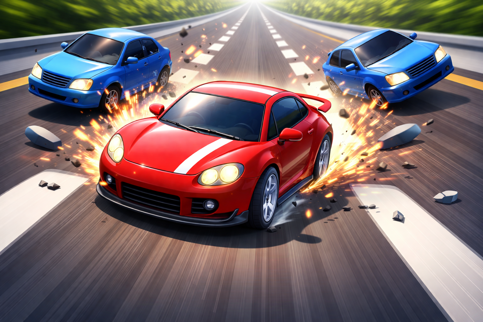 Halau Rintangan Mobil 3D - Instant game by Jabali AI