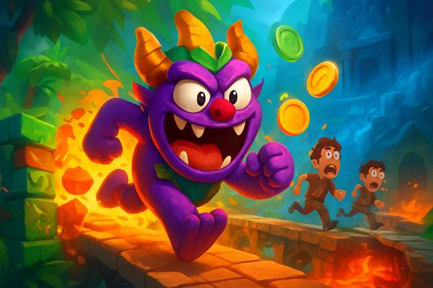 Temple Monster Chase - Jabali AI Poster