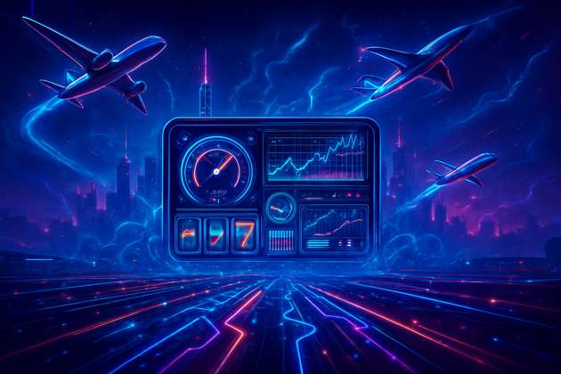 Neon Flight Predictor - Jabali AI Poster