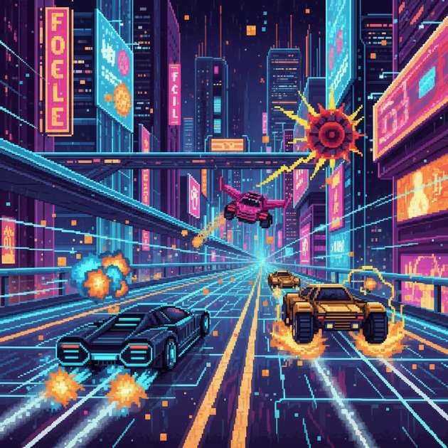 Neon Circuit Rivals - Jabali AI Poster