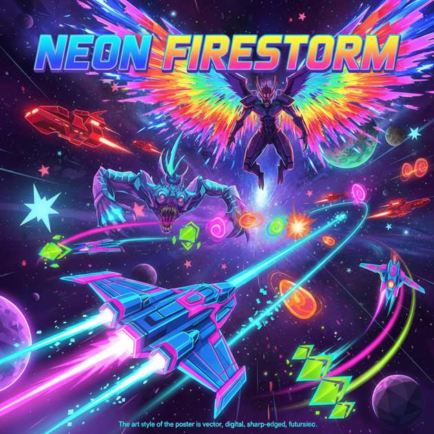 Neon Firestorm - Jabali AI Poster