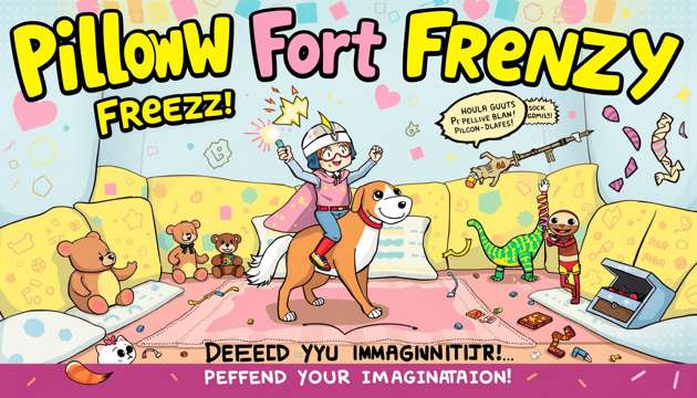 Pillow Fort Frenzy - Jabali AI Poster