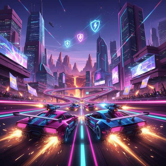 Neon Rival Rush - Jabali AI Poster