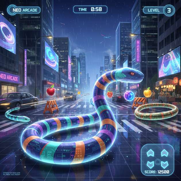 Neon Slither - Jabali AI Poster