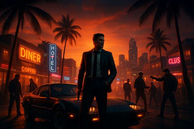 Neon Coast Rising - Jabali AI Poster