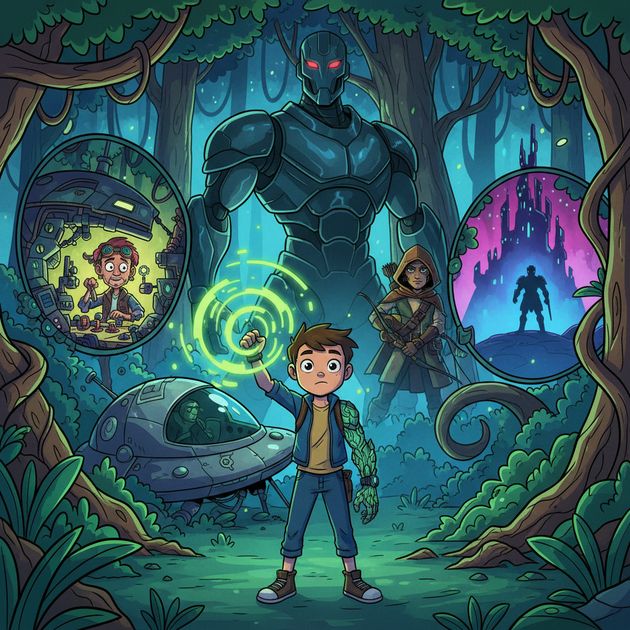 Alien Forest Odyssey - Jabali AI Poster