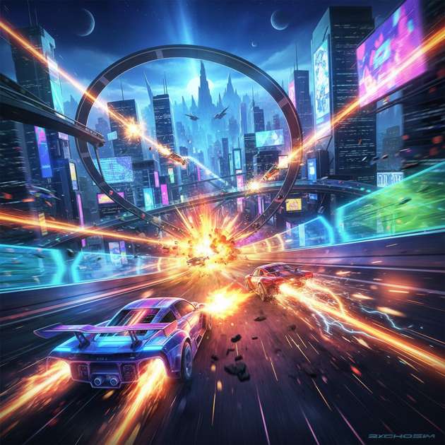 Neon Circuit Rivals - Jabali AI Poster