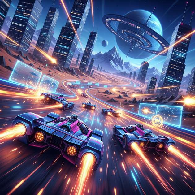 Neon Velocity: Combat Circuit - Jabali AI Poster