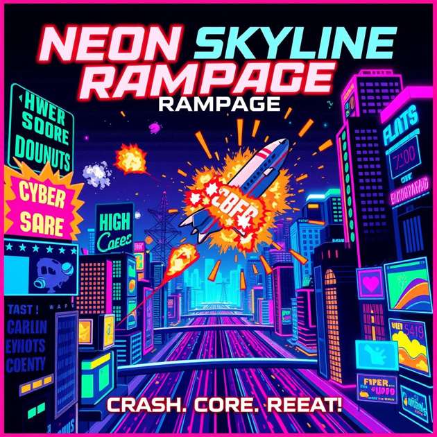 Neon Skyline Rampage - Jabali AI Poster
