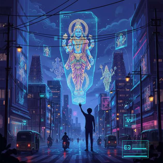 Neon Mandala: Chennai Unveiled - Jabali AI Poster