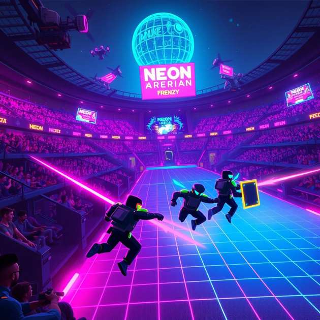 Neon Arena Frenzy - Jabali AI Poster
