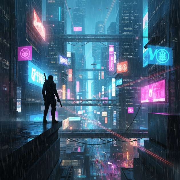 Neon Divide - Jabali AI Poster