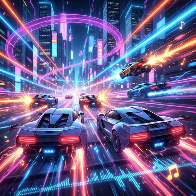 Neon Racer Combat - Jabali AI Poster