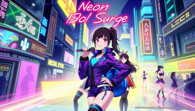 Neon Idol Surge - Jabali AI Poster