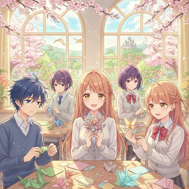 Origami Garden Memories - Jabali AI Poster